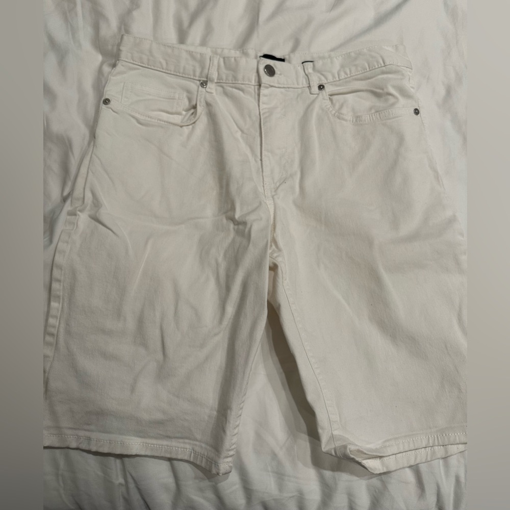 White jean shorts